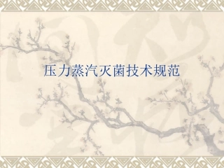 压力蒸汽灭菌技术