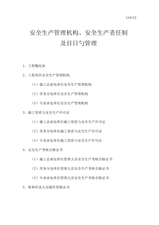 安全生产管理机构、安全生产责任制及责任目标管理(LJA-C2)