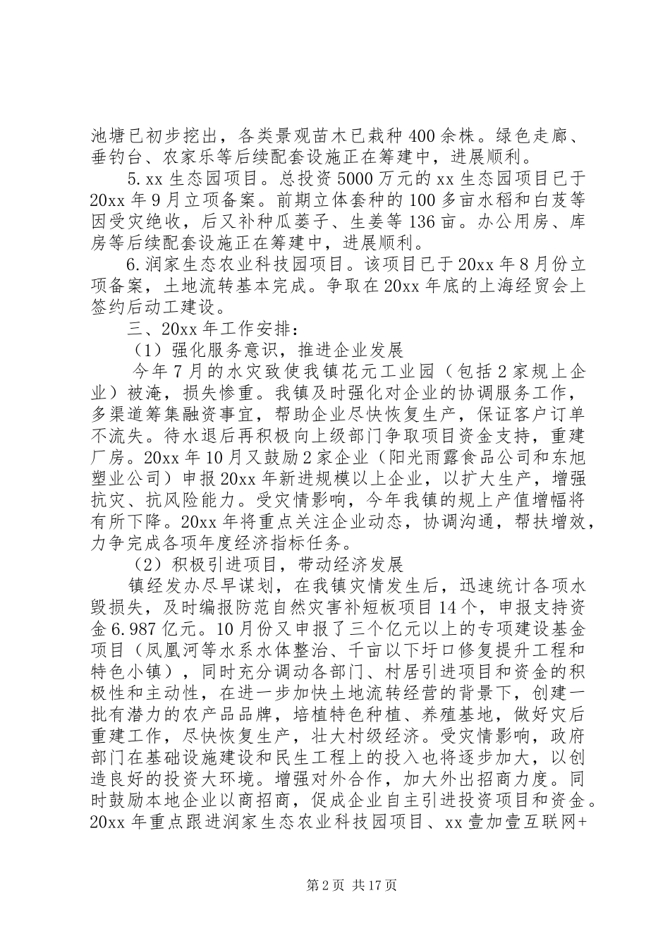 乡镇经发办工作总结及工作计划_第2页