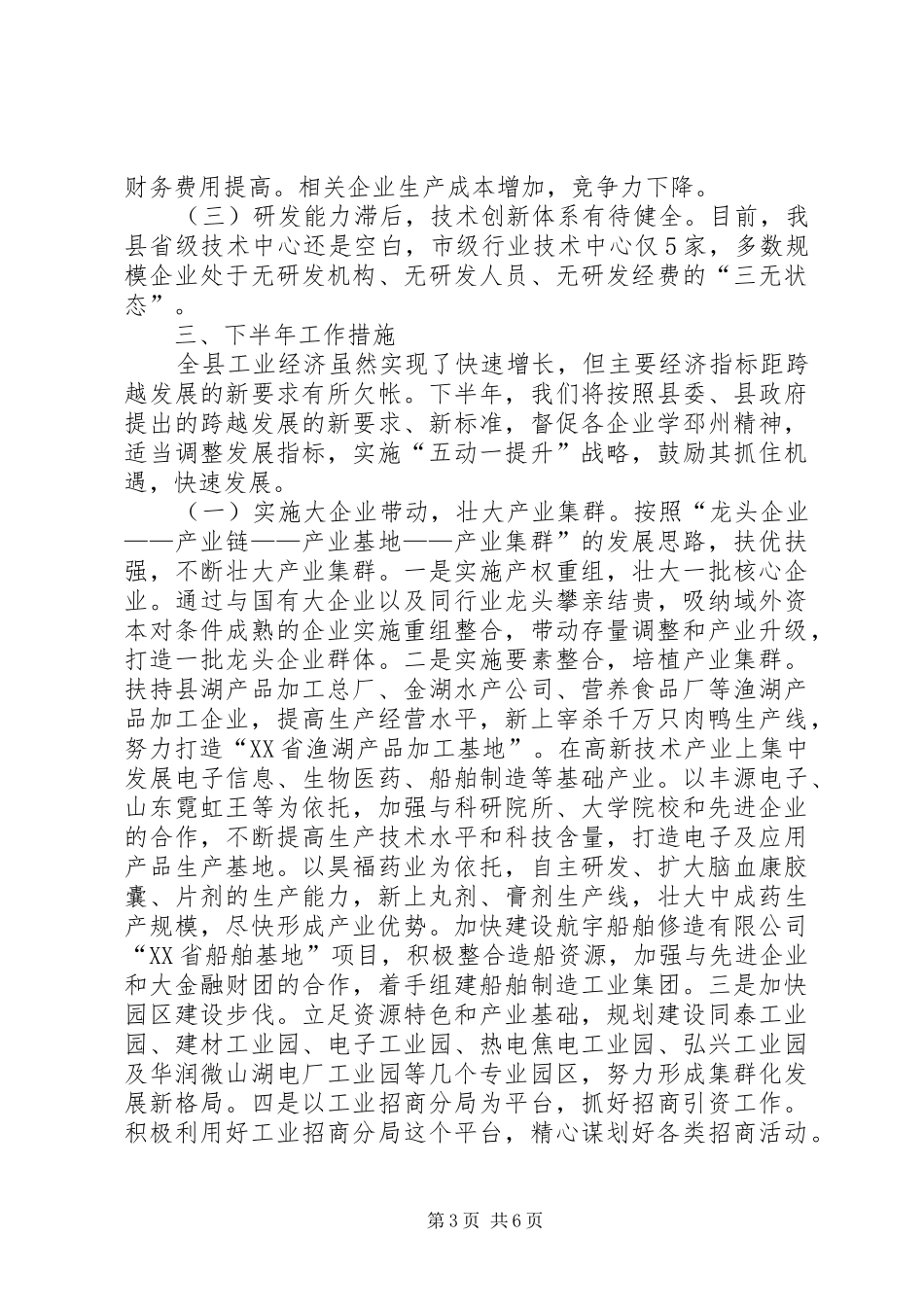 县经贸局上半年工作总结和下半年计划_第3页