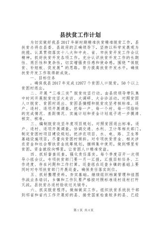 县扶贫工作计划