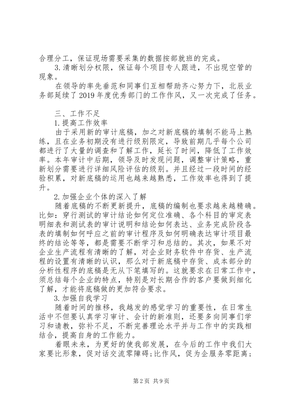 公司财务审计年终总结及计划范本_第2页