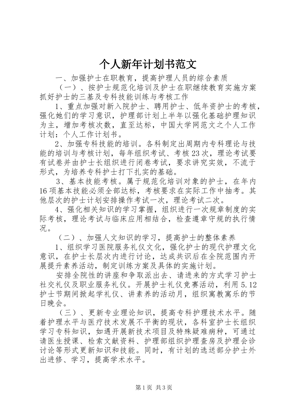 个人新年计划书范文_第1页