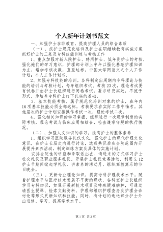 个人新年计划书范文