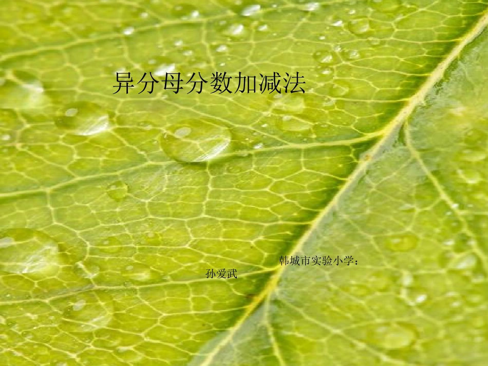 异分母分数加减法课件3_第1页