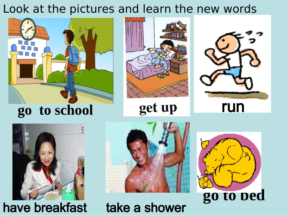 人教版新目标七年级英语下册Unit2_What_time_do_you_go_to_school单元课件-副本_第3页