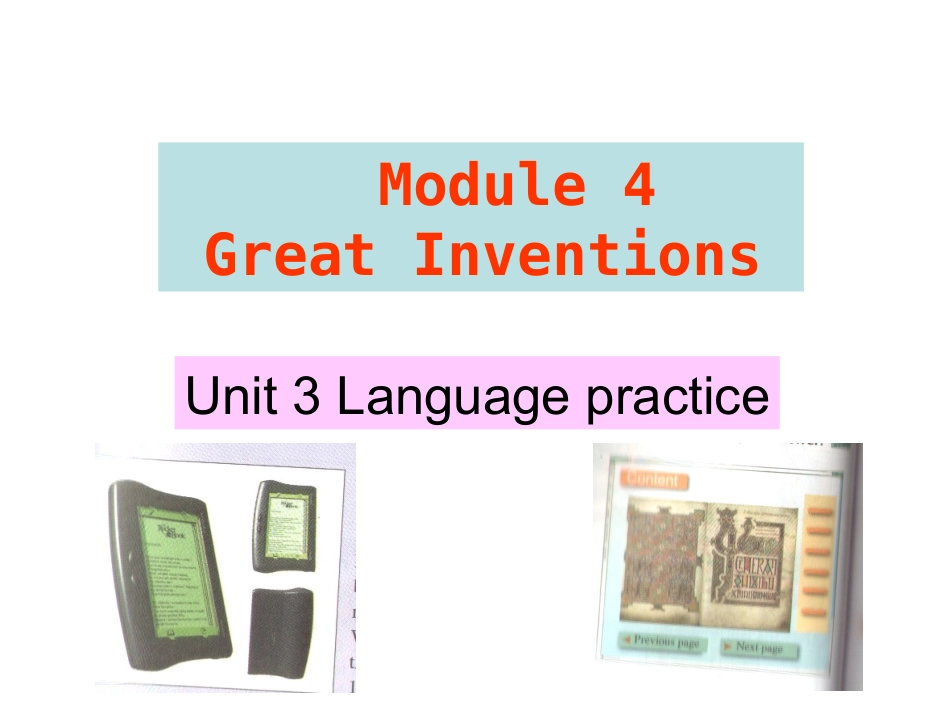 英语：Module4Unit3_第1页