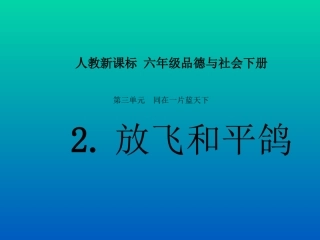 人教新课标品德与社会六年级下册《放飞和平鸽》PPT课件