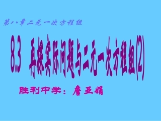 实际问题与二元一次方程组（2） (2)
