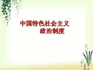 中国特色社会主义政治制度