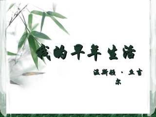 我的早年生活PPT