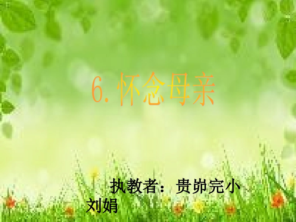 六年级语文上册第二组6怀念母亲第一课时课件 (2)_第2页