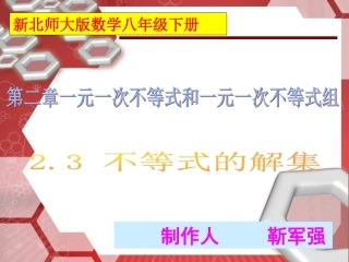 新版北师大八下23不等式的解集靳军强