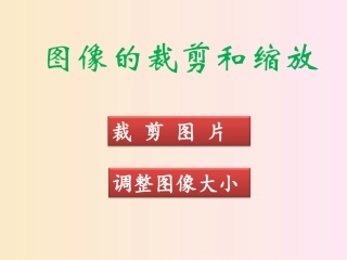 图像的裁剪和缩放