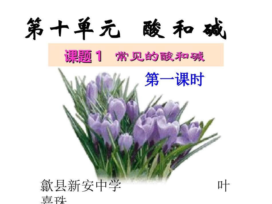 新安初三化学下册第十单元课题一常见的酸和碱-第一课时_第1页
