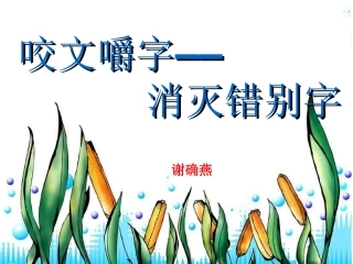 咬文嚼字-消灭错别字做好了
