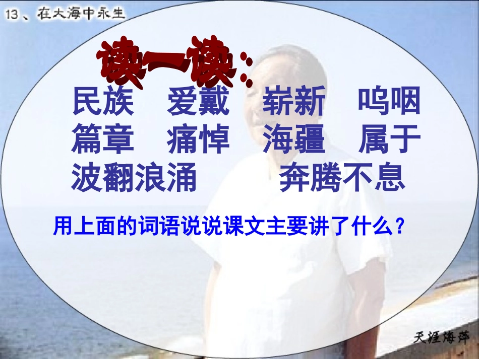 苏教版语文五年级上《13、在大海中永生》课件_第3页