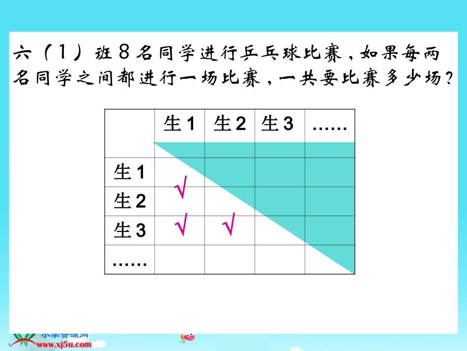 北师大版数学六年级上册《比赛场次》PPT课件_第3页
