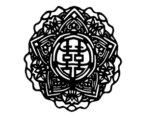 团花剪纸---五折花
