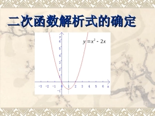 求二次函数的函数关系式