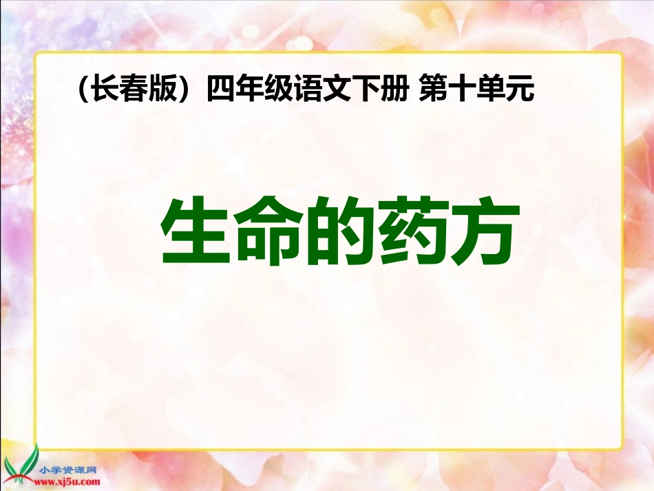 长春版语文四年级下册《生命的药方》课件[1]_第1页