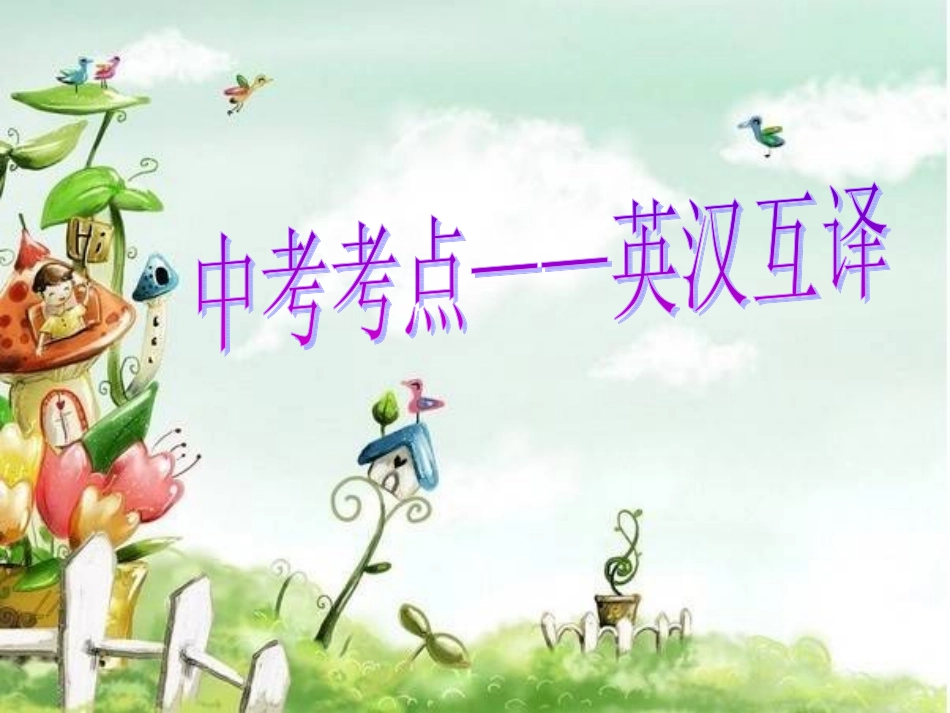 中考英语英汉互译复习_第2页