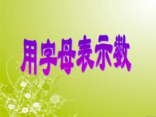 用字母表示数 (7)