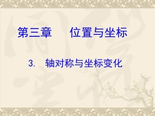 新北师大版_33_轴对称与坐标变化