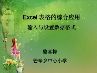 Excel表格的综合应用输入与设置数据格式