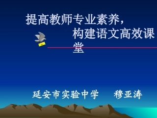 提高教师专业素质，构建语文高效课堂穆亚涛