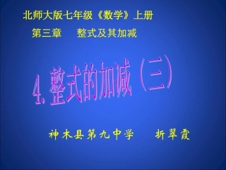 整式的加减（3）