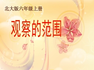北师大版数学六年级上册《观察的范围》
