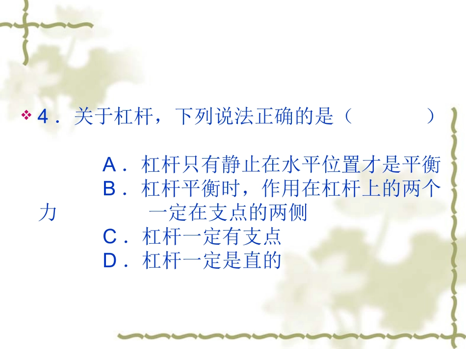 初三物理杠杆与滑轮专题训练_第3页