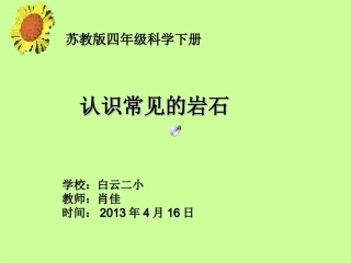 苏教版四年级科学下册《认识常见岩石》白云二小肖佳