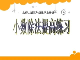 新北师大版五年级数学上册《小数除法提高练习》