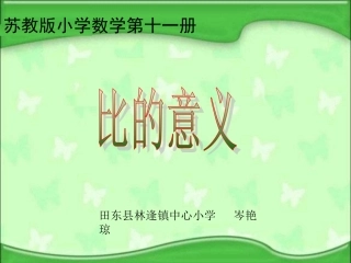 苏教版六年级上册《比的意义》课件