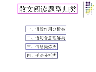 散文阅读题型归类