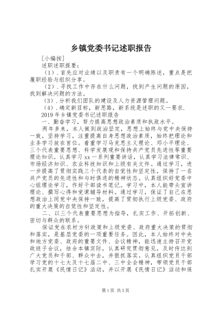 乡镇党委书记述职报告 (32)