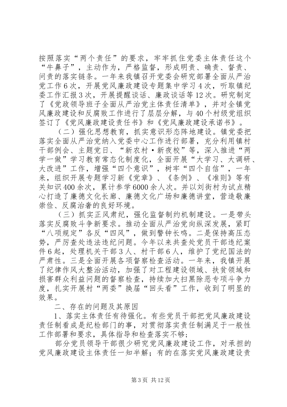 履行全面从严治党责任情况述职报告_第3页