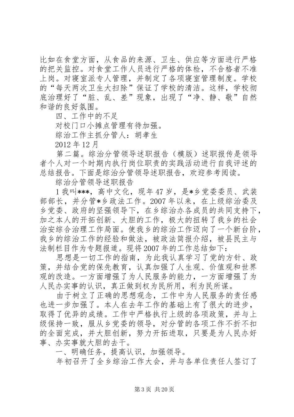 分管领导综治工作述职报告_第3页