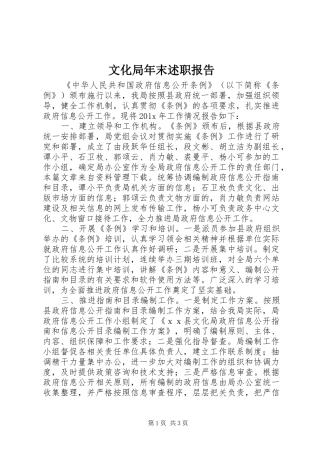 文化局年末述职报告