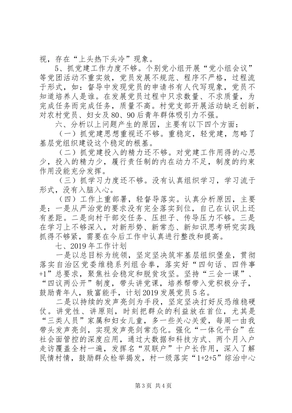 201X年村党支部书记抓基层党建工作述廉述职报告_第3页
