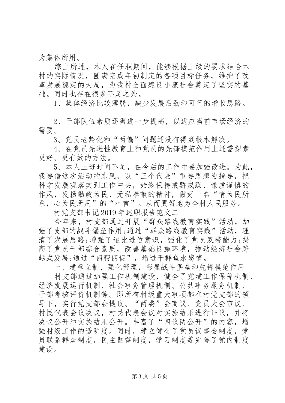 XX年村支书述职报告_第3页