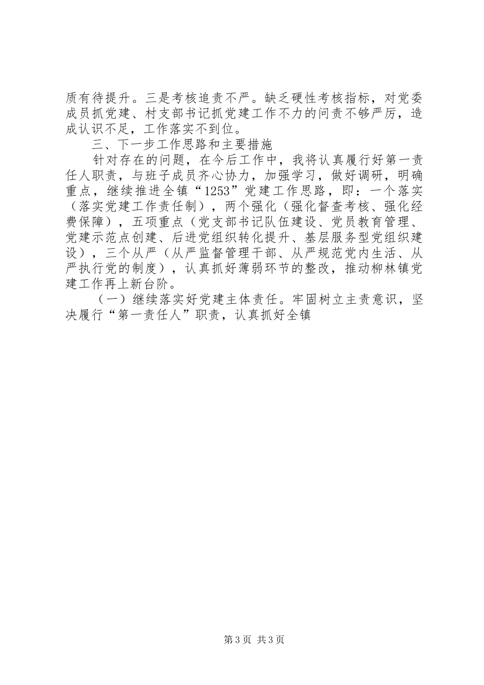 20XX年乡镇党建工作述职报告范文_第3页