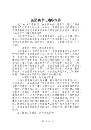 县团委书记述职报告