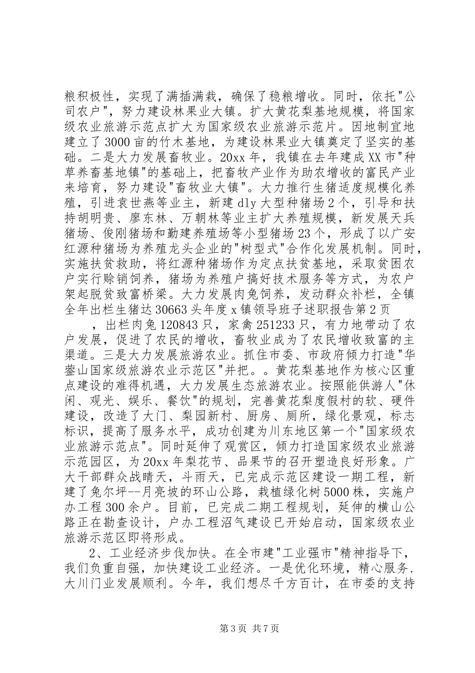 年度X镇领导班子述职报告_第3页