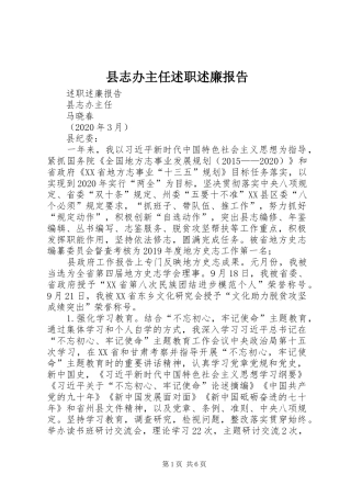 县志办主任述职述廉报告