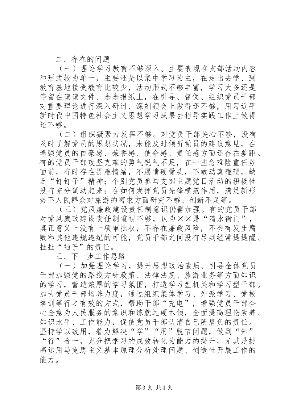 旅游局党委书记抓基层党建工作述职报告_第3页