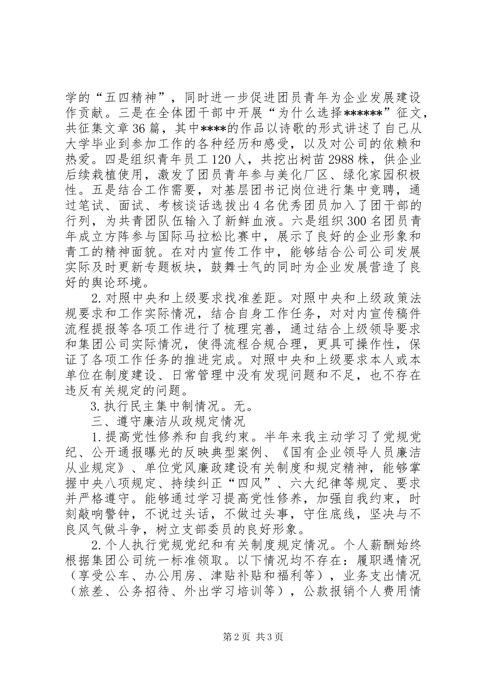 XX年共青团党员领导干部个人述职述廉报告_第2页