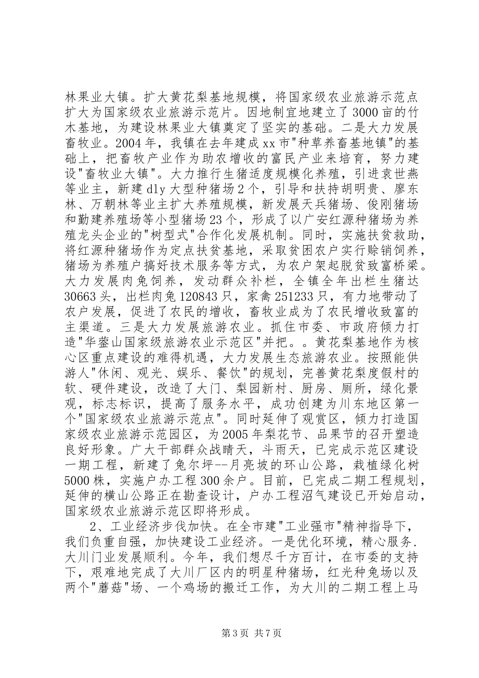 XX年度×镇领导班子述职报告_第3页
